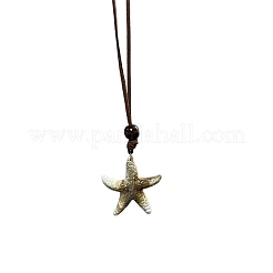 Summer Beach Starfish Acrylic Pendant Faux Suede Cord Adjustable Necklaces&nbsp;FS-WG7589B-01