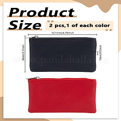 2Pcs 2 Colors PU Leather Zipper Pouches&nbsp;ABAG-LP0001-83B