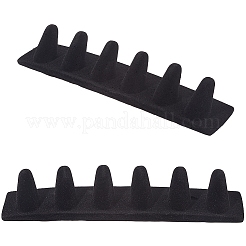 2Pcs 6-Slot Resin Flocking Rings Jewelry Organizer Holder&nbsp;ODIS-BBC0001-05