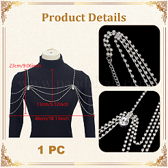 Ally Crystal Rhinestone Multi-Layered Twisted Chain Shoulder Body Chains for Women&nbsp;AJEW-WH0596-745