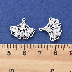 Brass Micro Pave Cubic Zirconia Pendants&nbsp;KK-B134-44S
