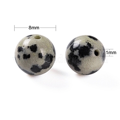 100Pcs 8mm Natural Dalmatian Jasper Round Bead&nbsp;DIY-LS0002-37