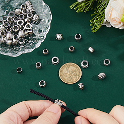 100Pcs 10 Styles 201 Stainless Steel Grooved European Beads&nbsp;STAS-DC0017-24