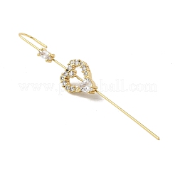 Brass Crystal Rhinestone Ear Wrap Crawler Hook Earrings for Women&nbsp;EJEW-C097-02G-03