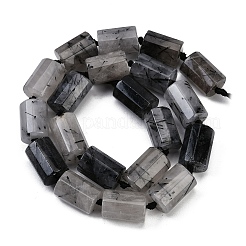 Natural Tourmalinated Quartz Beads Strands&nbsp;G-G162-D17-02