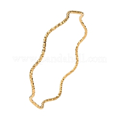 Textured 304 Stainless Steel Bangles for Women&nbsp;BJEW-Z165-04G