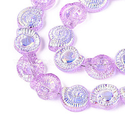 Electroplate Transparent Glass Beads Strands&nbsp;EGLA-S190-05G