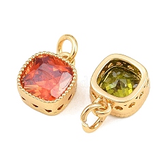 Brass Micro Pave Cubic Zirconia Charms&nbsp;KK-Q085-07G
