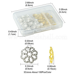 300Pcs 3 Styles Brass Bead Caps&nbsp;IFIN-FS0001-43