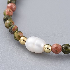 Natural & Synthetic Gemstone Beads Stretch Bracelets&nbsp;BJEW-JB04676
