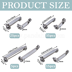 80Pcs Stainless Steel Brooch Base Settings&nbsp;STAS-FH0002-43