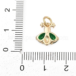 Brass Pave Cubic Zirconia Charms&nbsp;KK-Q096-14B-G