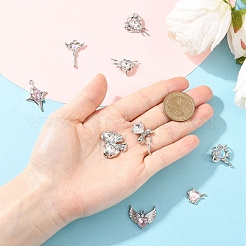 9Pcs 9 Styles Alloy Glass Pendants&nbsp;FIND-YW0009-22