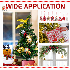 8Pcs 8 Styles Christmas Theme Wood Pendant Decoration&nbsp;HJEW-NB0002-12
