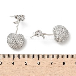 Cherry Brass Micro Pave Cubic Zirconia Stud Earrings&nbsp;EJEW-M077-12P-01
