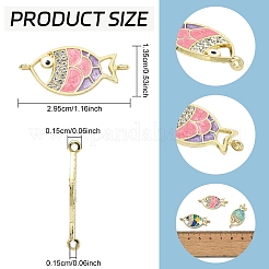 10Pcs Alloy Enamel Fish Links Connectors&nbsp;ENAM-YW0005-86A