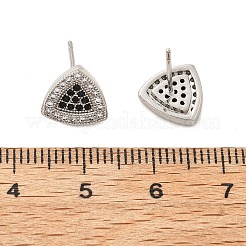 Brass Micro Pave Cubic Zirconia Stud Earrings for Women&nbsp;EJEW-G428-11P-03