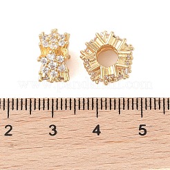 Brass Micro Pave Clear Cubic Zirconia European Beads&nbsp;KK-B100-005G