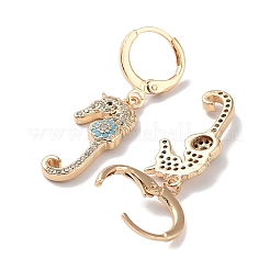 Real 18K Gold Plated Brass Dangle Leverback Earrings&nbsp;EJEW-L269-027G-01