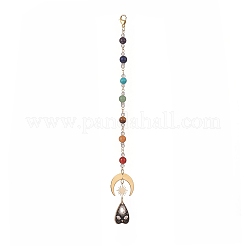 4Pcs 4 Style Natural & Synthetic Mixed Gemstone Chakra Pendant Decorations&nbsp;HJEW-JM00922