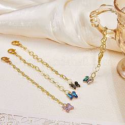 Butterfly Brass Glass Pendant Decoration&nbsp;HJEW-SW00112
