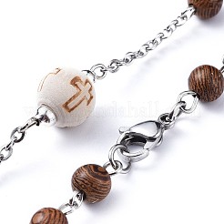 Tibetan Style Alloy Rosary Bead Necklaces&nbsp;NJEW-JN02455-01