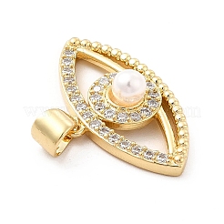 Brass Micro Pave Clear Cubic Zirconia Pendants&nbsp;KK-M235-13G