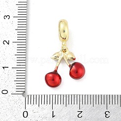 Brass Enamel Fruit European Dangle Charms&nbsp;KK-Z090-08G-04