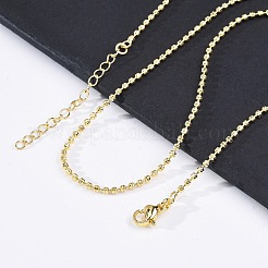 Brass Rondelle Link Chain Necklaces for Women&nbsp;X-NJEW-K282-04G