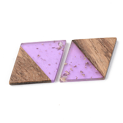 Transparent Resin & Walnut Wood Pendants&nbsp;RESI-S389-012A-B01