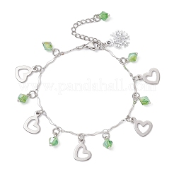 304 Stainless Steel & Alloy Rhinestone Charms Bracelets&nbsp;BJEW-JB12447-01
