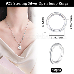 40Pcs 925 Sterling Silver Open Jump Rings&nbsp;STER-BBC0005-55