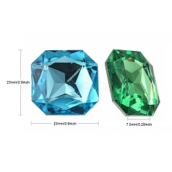 Imitation Taiwan Acrylic Rhinestone Cabochons&nbsp;GACR-A013-23x23mm-M