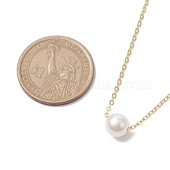 Round Acrylic Imitated Pearl Pendant Necklaces&nbsp;NJEW-JN04777