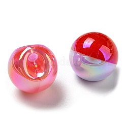 UV Plating Rainbow Iridescent Opaque Acrylic Beads&nbsp;MACR-D081-05