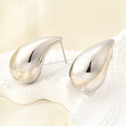 Rack Plating Brass Twist Teardrop Stud Earrings for Women&nbsp;EJEW-K247-02P