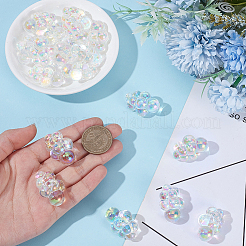 20Pcs UV Plating Transparent Acrylic Beads&nbsp;MACR-SC0002-55A