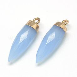 Natural White Jade Pointed Pendants&nbsp;G-Q495-07G