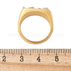 Rectangle Natural Quartz Crystal Chips Finger Rings&nbsp;RJEW-D303-02G-02