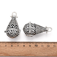 Rack Plating Brass Cage Pendants&nbsp;KK-S751-067AS