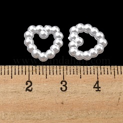 White Tone Imitated Pearl Style Acrylic Heart Cabochons&nbsp;X-OACR-H004