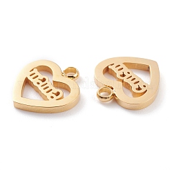 Ion Plating(IP) 304 Stainless Steel Charms&nbsp;STAS-Y002-03G