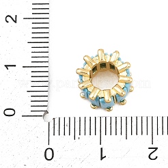 Brass Micro Pave Cubic Zirconia European Beads&nbsp;KK-C170-33G