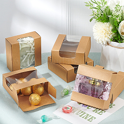 Square Paper Storage Gift Boxes with Clear Visible Window&nbsp;CON-WH0095-65A
