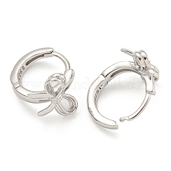 Anti-Tarnish Rhodium Plated 925 Sterling Silver Hoop Earring&nbsp;EJEW-Z046-01P