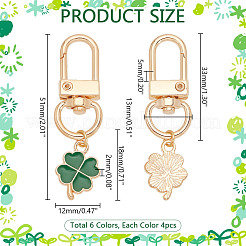 Alloy Enamel Clover Pendant Decorations&nbsp;HJEW-PHE00001