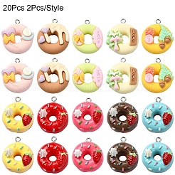 20Pcs 10 Colors Opaque Resin Imitation Food Pendants&nbsp;CRES-YW0001-31
