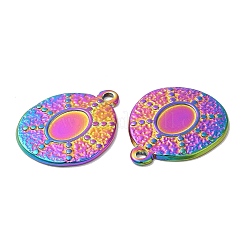 Ion Plating(IP) 304 Stainless Steel Pendant Cabochon Settings&nbsp;STAS-L020-025RC