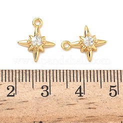 Brass Micro Pave Cubic Zirconia Star Charms&nbsp;KK-A281-13D-G
