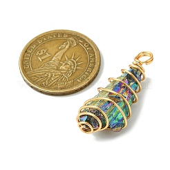 5Pcs Electroplated Natural Quartz Pendants&nbsp;PALLOY-JF03149